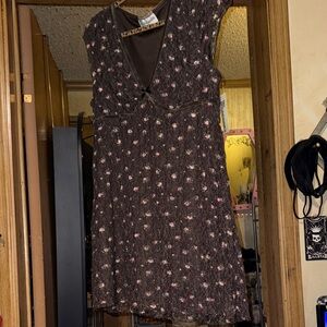 No Boundaries Brown Flowers Dress (NWT)